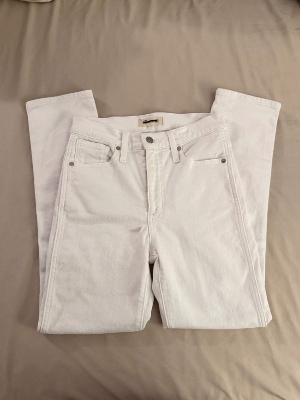 Madewell Stovepipe Jeans White Denim Size 25 High Rise